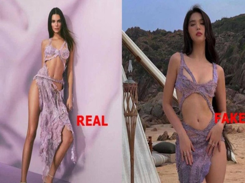 Cũng trong năm 2022, Ngọc Trinh bị một nhãn hàng tố mặc váy nhái sản phẩm của họ. Chân dài gốc Trà Vinh chia sẻ, nếu như nhãn hàng nhắn tin riêng rằng chiếc váy của bên họ, cô sẽ nói xin lỗi, gỡ hình xuống. “Nhưng vì họ không lịch sự, không tôn trọng Trinh, làm cho Trinh bị cộng đồng mạng ném đá. Đó là lý do Trinh không xin lỗi, hình ảnh Trinh vẫn để đấy dù có mấy nghìn bình luận ném đá”, Ngọc Trinh cho biết. Ảnh: Báo Giao Thông.