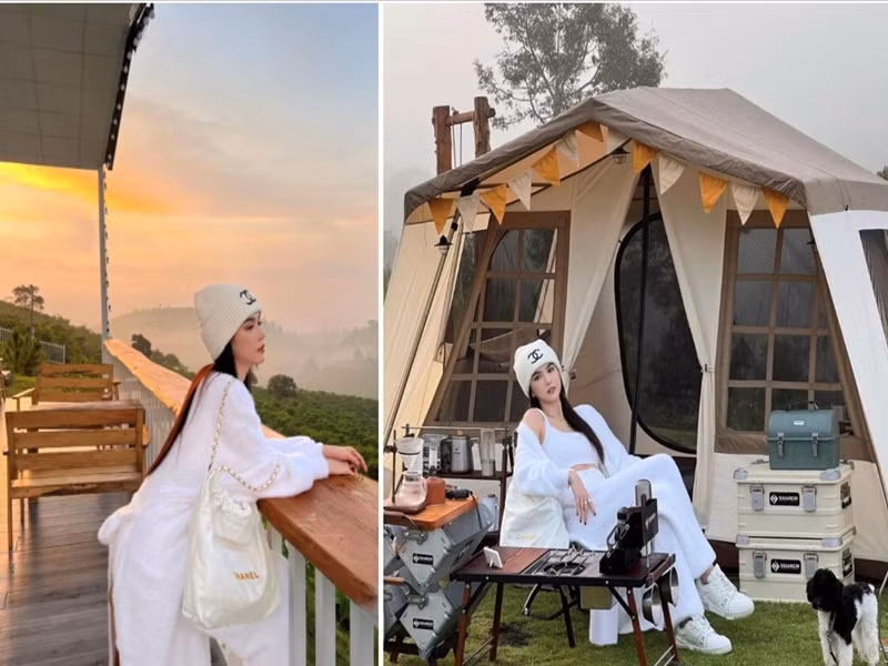 Minh Phương - quản lý của Ngọc Trinh cho biết, cô và Ngọc Trinh mua chung lô đất. Theo Minh Phương, cả hai mới xong thủ tục đặt cọc, chưa đến giai đoạn công chứng, sang tên nên tra không ra tên Ngọc Trinh là điều hiển nhiên. Minh Phương còn cho biết, diện tích lô đất là 1,1 ha, không phải 11 ha. Ngọc Trinh lỡ lời trong một livestream nhưng sau đó đã đính chính. Ảnh: Zing.