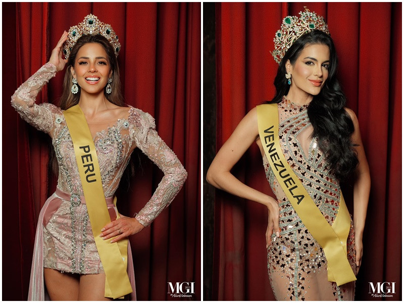 Đại diện Peru và Venezuela cũng khiến Lê Hoàng Phương phải "dè chừng". Ảnh: Miss Grand Vietnam.