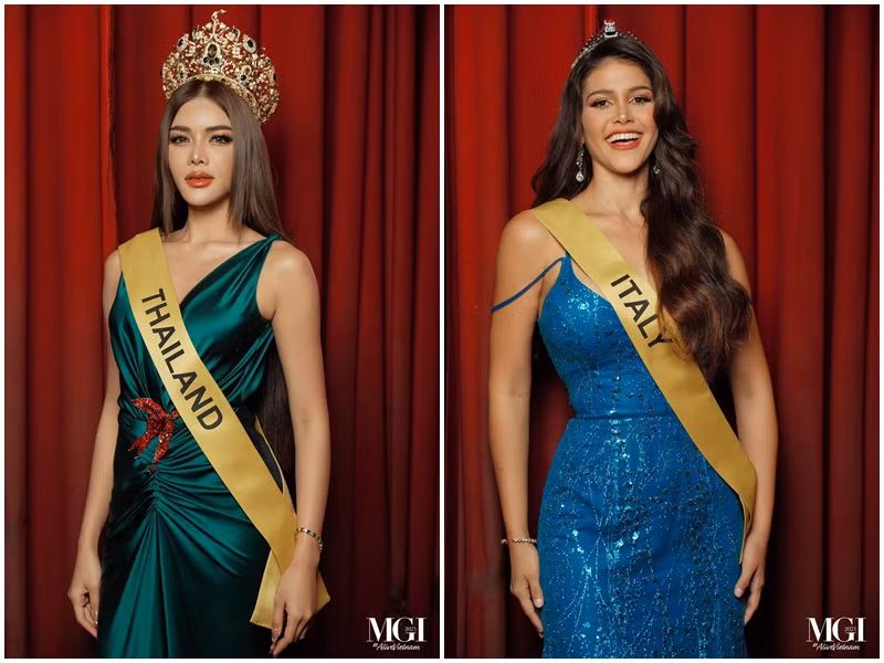 Đối thủ của Lê Hoàng Phương còn gồm đại diện Italy - Andrea Zanettin và đại diện Thái Lan - Thaweeporn Phingchamrat. Andrea năm nay 24 tuổi, cao 1m81, sinh ra ở Venezuela, mang hai dòng máu Italy - Venezuela. Ảnh: Miss Grand Vietnam.