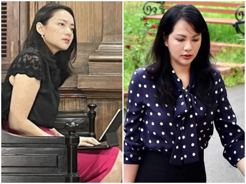 Ngọc Thúy chạm mặt Phan Như Thảo - vợ hiện tại của đại gia Đức An trong phiên tòa tháng 9 và ngày 16/10. Ảnh: Phụ Nữ Pháp Luật, Vietnamnet.