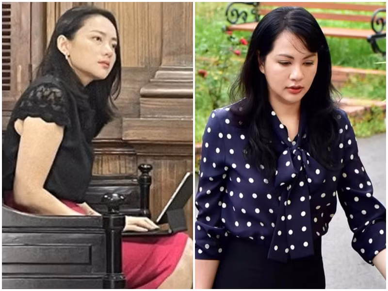 Ngọc Thúy chạm mặt Phan Như Thảo - vợ hiện tại của đại gia Đức An trong phiên tòa tháng 9 và ngày 16/10. Ảnh: Phụ Nữ Pháp Luật, Vietnamnet.
