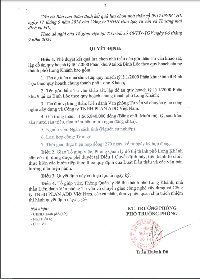 Dong Nai: Lien danh 2 nha thau trung goi lap do an QH 1/2000 phan khu 9-Hinh-2