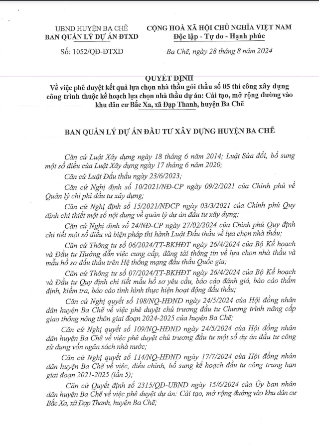 Quang Ninh: Goi thau lam duong vao KDC Bac Xa da co chu