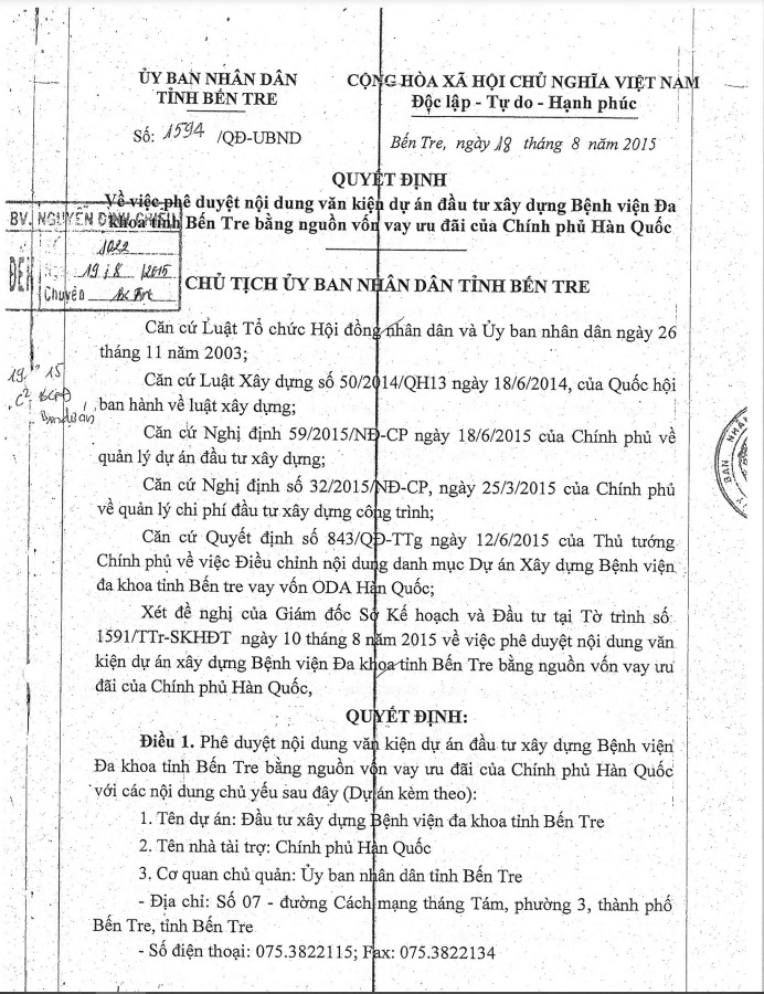 Goi xay dung BV Da khoa tinh Ben Tre 883 ty ve tay ai?