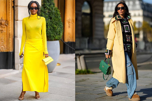 Lý do màu vàng ngày càng được ưa chuộng là gam màu này có nhiều sắc thái để lựa chọn, chẳng hạn màu vàng tươi, kem, bơ, mù tạt... Khi diện, người mặc sẽ có được vẻ ngoài tươi mát, thanh lịch mà không kém phần hiện đại.