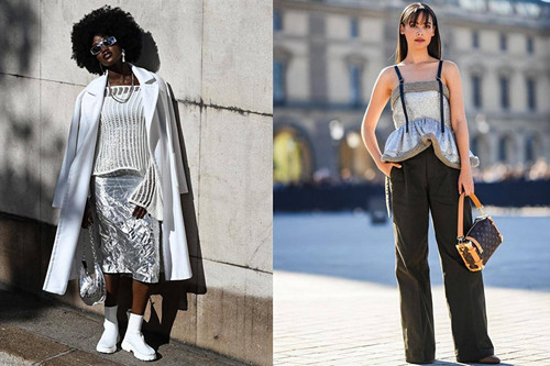 So với các màu trên, màu bạc được đánh giá khó phối đồ, cần sự tinh tế của người mặc. Để mặc đẹp không lố, bạn gái nên chọn trang phục màu đơn sắc, sáng màu. Ngoài ra, bạn cũng có thể tận dụng chúng cho các phụ kiện như túi xách, giày dép để có vẻ ngoài thời thượng.