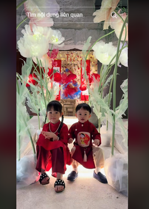 Bên ngoài biệt thự của cặp đôi có tiểu cảnh để các con chụp ảnh. Ảnh: FB Đàm Thu Trang.