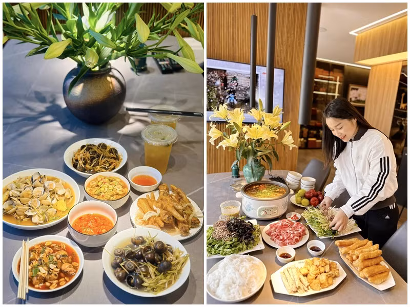 Minh Hương tự tay chuẩn bị bữa cơm cho gia đình. Nữ diễn viên cho rằng phụ nữ hiện đại không ngại vào bếp nấu ăn cho người thân.