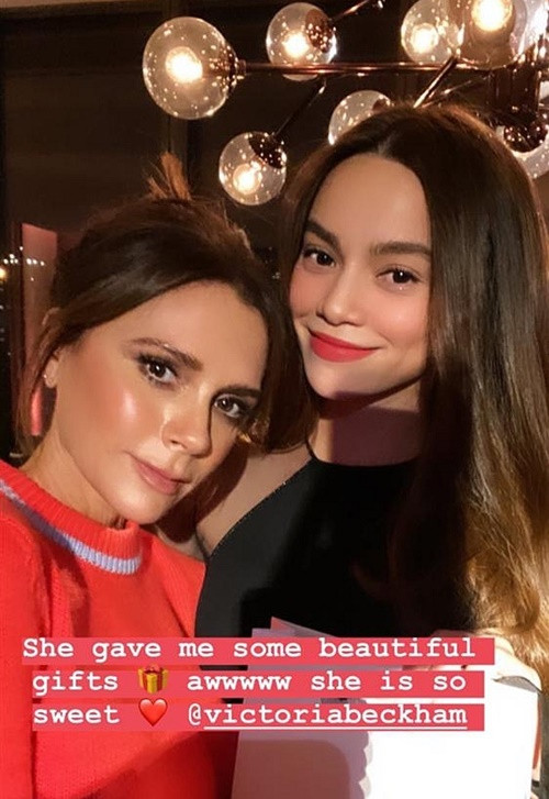 Hà Hồ từng có dịp gặp riêng Victoria Beckham. Ảnh: FB Hồ Ngọc Hà.