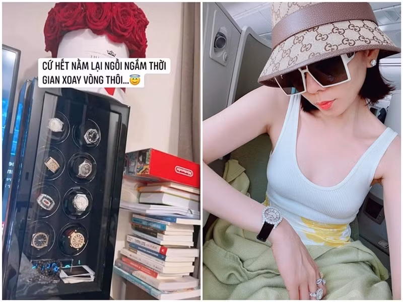 Lệ Quyên còn chuộng đồng hồ hàng hiệu, nhẫn kim cương. Ảnh: FB Lệ Quyên.