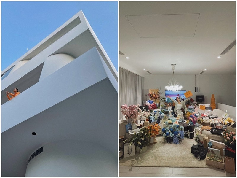 Thanh Hằng khoe quà sinh nhật chất đầy căn phòng trong biệt thự.