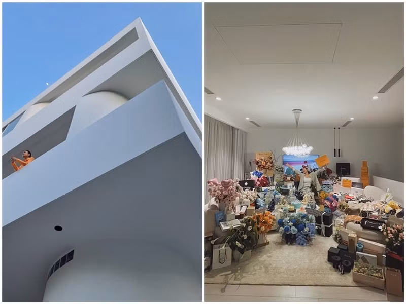 Thanh Hằng khoe quà sinh nhật chất đầy căn phòng trong biệt thự.