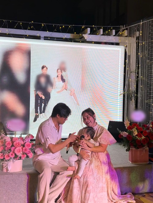 Bé Eric là đứa con thứ ba của Ngọc Tiền nhưng là con đầu lòng của tài tử phim Cá rô, anh yêu em. Ảnh: FB Ngọc Tiền.