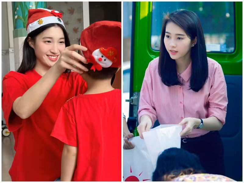 Mặc đơn giản khi đi làm từ thiện, Phương Nhi và Thu Thảo vẫn nổi bật. Ảnh: FB Phương Nhi, Thu Thảo.