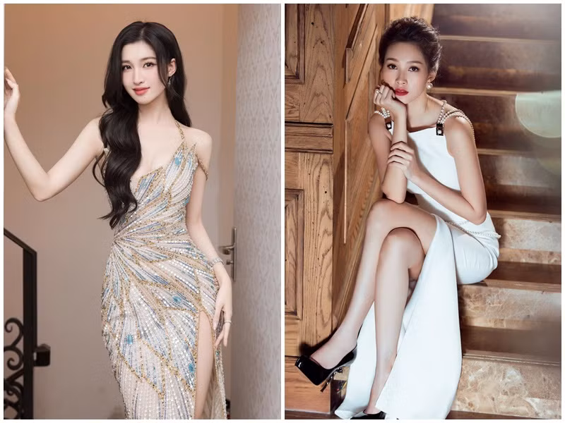 Hai nàng hậu đều có vóc dáng mảnh mai trước khi lên xe hoa. Ảnh: FB Phương Nhi, Thu Thảo.