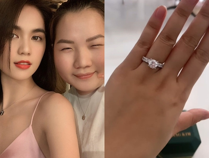 Năm 2023, Ngọc Trinh gây chú ý khi thưởng Tết cho trợ lý Thúy Kiều nhẫn kim cương. Ảnh: Người Đưa Tin.