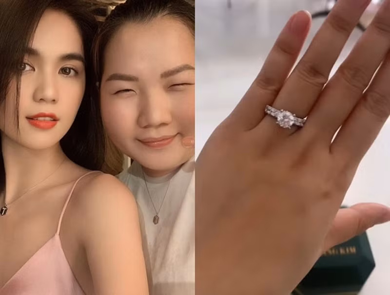 Năm 2023, Ngọc Trinh gây chú ý khi thưởng Tết cho trợ lý Thúy Kiều nhẫn kim cương. Ảnh: Người Đưa Tin.