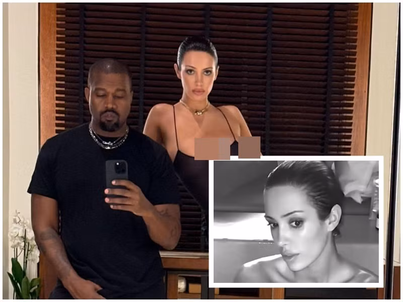 Việc rapper Kanye West công khai đăng ảnh nhạy cảm của vợ trẻ Bianca Censori gây ra ý kiến trái chiều. Ảnh: Saostar, Instagram Kanye West.