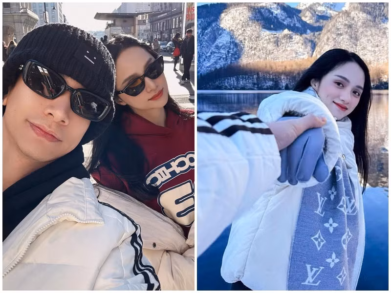 Phú Cường và Hoa hậu Hương Giang dành cho nhau nhiều cử chỉ tình tứ mỗi khi sánh đôi, làm dấy nghi vấn cả hai hẹn hò. Ảnh: FB Phú Cường.