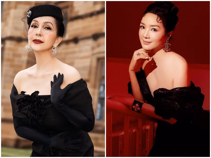  Giáng My (phải) sinh năm 1971, kém Diễm My 6x 9 tuổi. Ảnh: FB Diễm My, Giáng My.