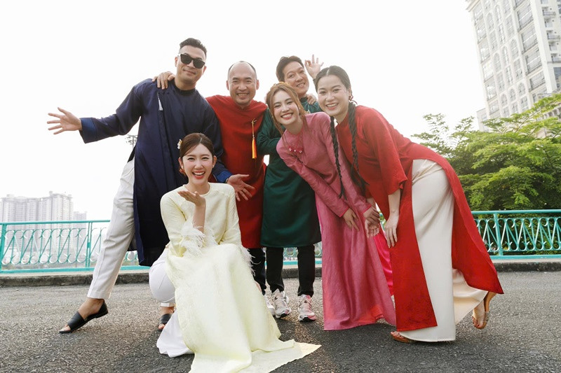 Ngoài đóng phim, Thúy Ngân còn tham gia nhiều gameshow. Một trong những chương trình được yêu thích của cô là 7 nụ cười xuân. Ảnh: FB Thúy Ngân.