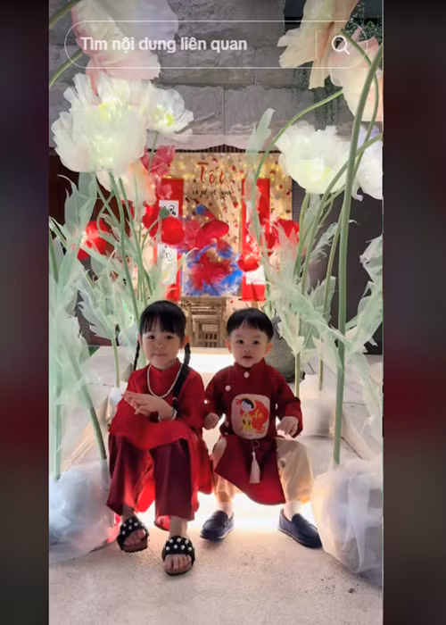 Mới đây, biệt thự của Đàm Thu Trang - Cường Đô la ngập tràn không khí xuân. Ảnh: TikTok Đàm Thu Trang.