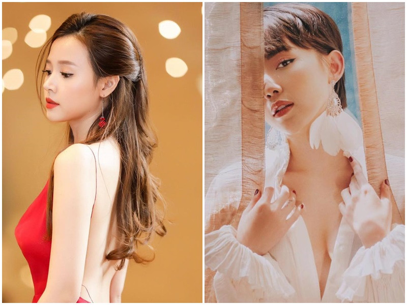 Khi rũ bỏ hình ảnh kín đáo quen thuộc, Midu càng gây mê đắm. Trong khi đó, Tóc Tiên chuộng phong cách gợi cảm ngày chưa lấy chồng. Ảnh: FB Midu, Tóc Tiên.