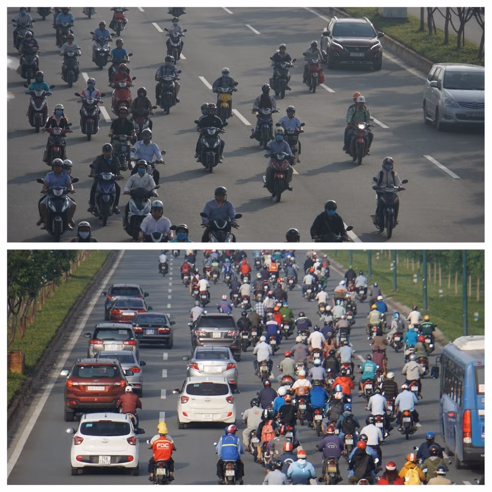 Hỗn loạn tình trạng đường ô tô trở thành đường chung của xe máy