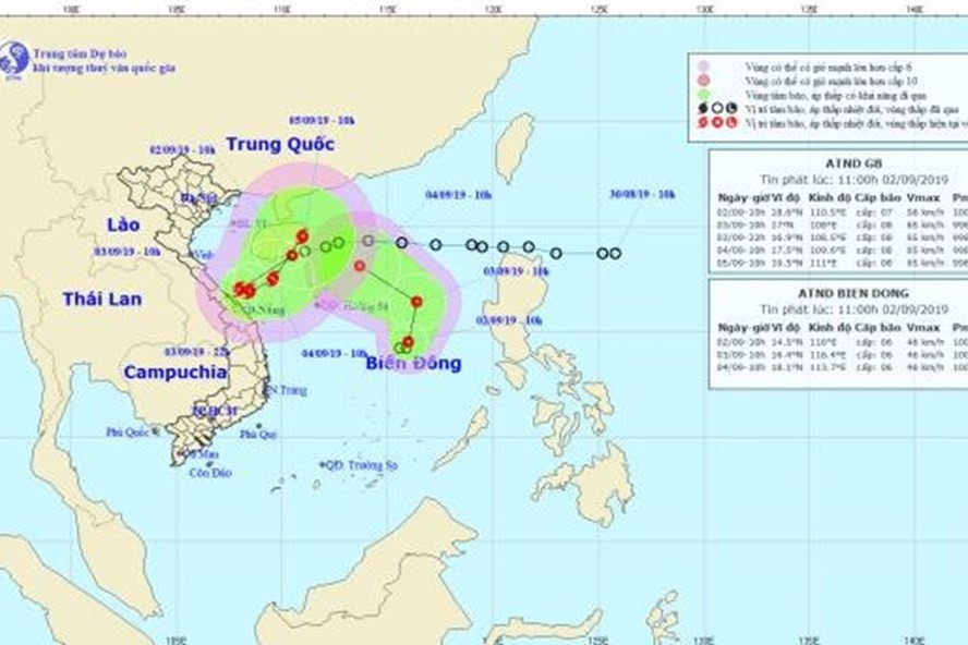 Hai ap thap nhiet doi tren bien: Thoi tiet kho doan