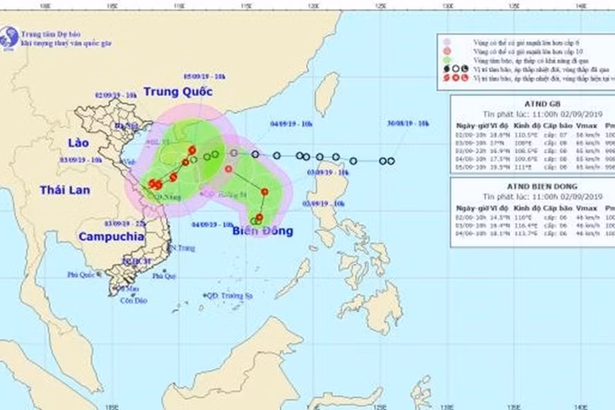 Hai ap thap nhiet doi tren bien: Thoi tiet kho doan