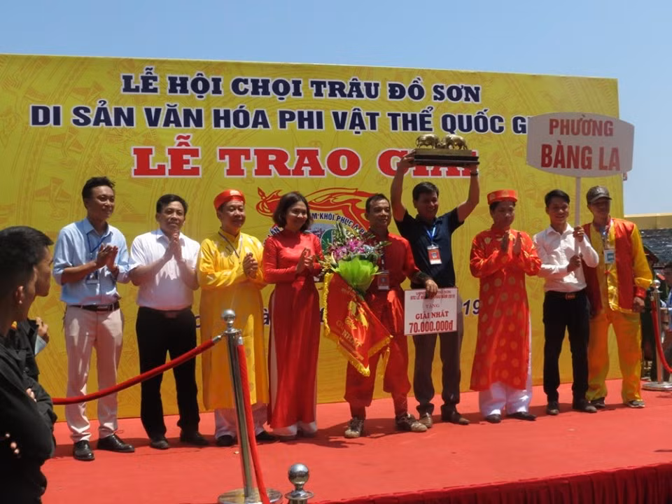 Kết quả cuối cùng, trâu số 7 của ông Bùi Xuân Khánh ở phường Bàng La đã giành chức vô địch sau khi chiến thắng trâu số 02 của ông Nguyễn Văn Trọng ở phường Minh Đức ở trận chung kết.