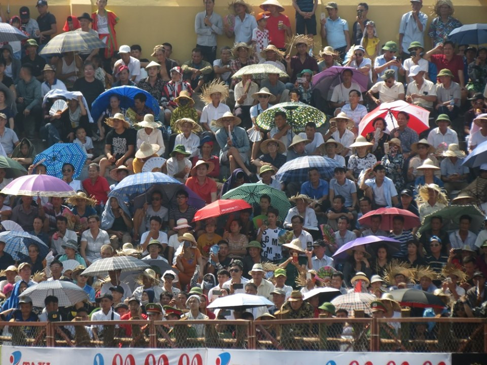 Trong sân hàng nghìn du khách mãn nhãn với các kháp đấu kịch tính của Lễ hội chọi trâu Đồ Sơn 2019.