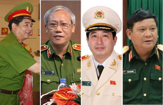 6. Tại kỳ họp thứ 32 của Ủy ban Kiểm tra Trung ương từ 3 -6/12/2018, Ủy ban Kiểm tra Trung ương đã quyết định kỷ luật bằng hình thức cảnh cáo đối với Trung tướng Nguyễn Công Sơn, nguyên Ủy viên Ban Thường vụ Đảng ủy, nguyên Phó Tổng cục trưởng Tổng cục Cảnh sát; Trung tướng Nguyễn Văn Ba, nguyên Ủy viên Ban Thường vụ Đảng ủy, nguyên Phó Tổng cục trưởng Tổng cục Cảnh sát, Bộ Công an và Thiếu tướng Lê Đình Nhường, Phó Chủ nhiệm Ủy ban Quốc phòng và An ninh của Quốc hội, nguyên Đảng ủy viên, nguyên Chánh Văn phòng Cơ quan cảnh sát điều tra, Bộ Công an. Trong ảnh: ông Nguyễn Văn Ba, Nguyễn Công Sơn, Lê Đình Nhường và Đặng Ngọc Nghĩa.