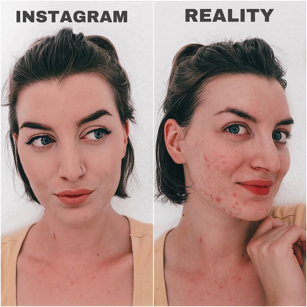 Với sự hỗ trợ của công nghệ làm đẹp, những ứng dụng chỉnh ảnh, việc "sống ảo" của hội chị em chưa bao giờ dễ dàng đến vậy. Thế nên, dân mạng vẫn thường đùa rằng make up và mạng xã hội "nợ đàn ông một lời xin lỗi". Ảnh: @skinwithlea.