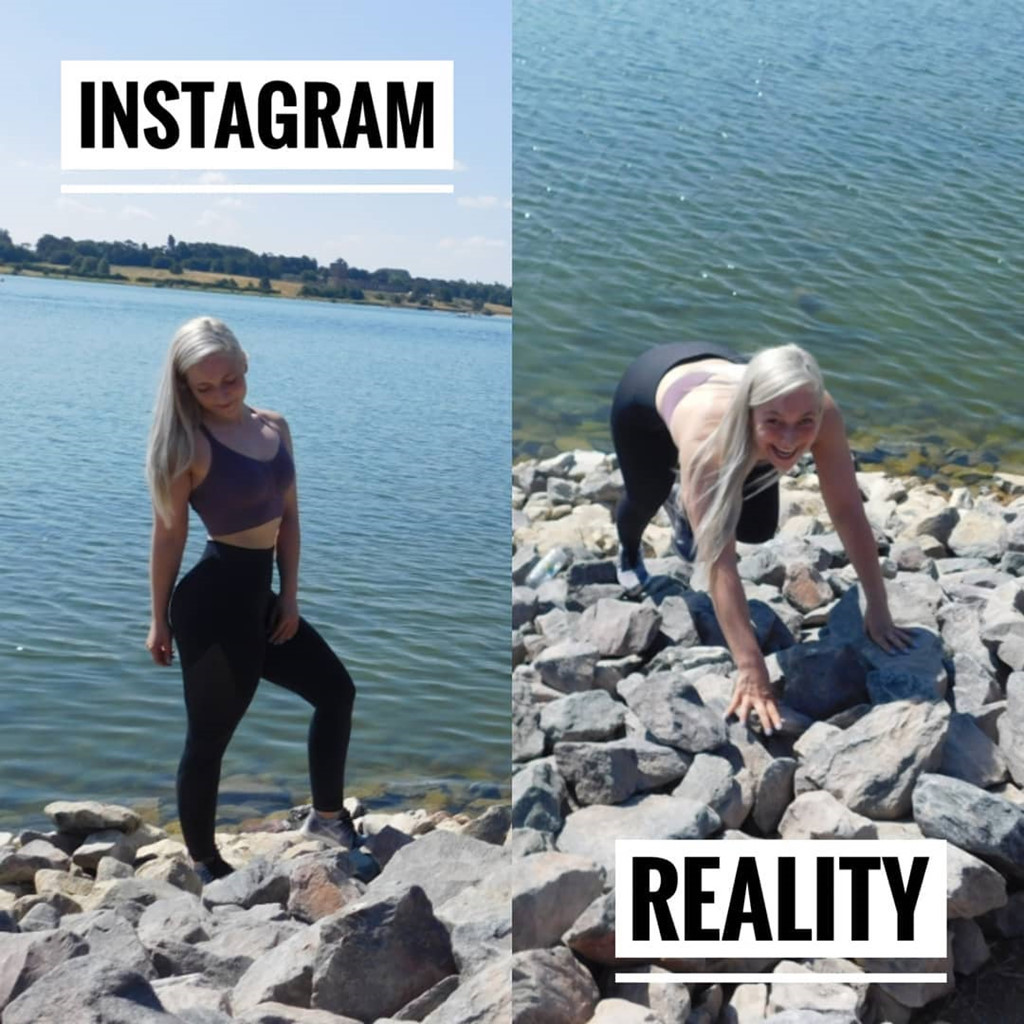 Để tạo ra các bức ảnh được mọi người yêu thích, thả tim trên mạng xã hội, nhiều người không tiếc công đầu tư từ áo quần, giày dép cho đến bối cảnh, cùng người chụp hình có tâm. Tuy nhiên, loạt hình hài hước sau sẽ chứng minh rằng giữa ảnh "sống ảo" và thực tế vẫn còn khoảng cách khá xa. Ảnh: @maddygayton_fituk, @zinnas_happycrappylife.