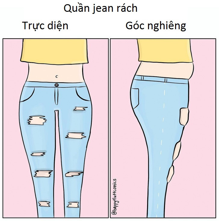 Quần jeans rách hay áo hai dây - những món đồ thời thượng được các cô gái yêu thích - rất dễ trở thành thảm họa thời trang nếu không được mua đúng size hay kết hợp chuẩn xác.