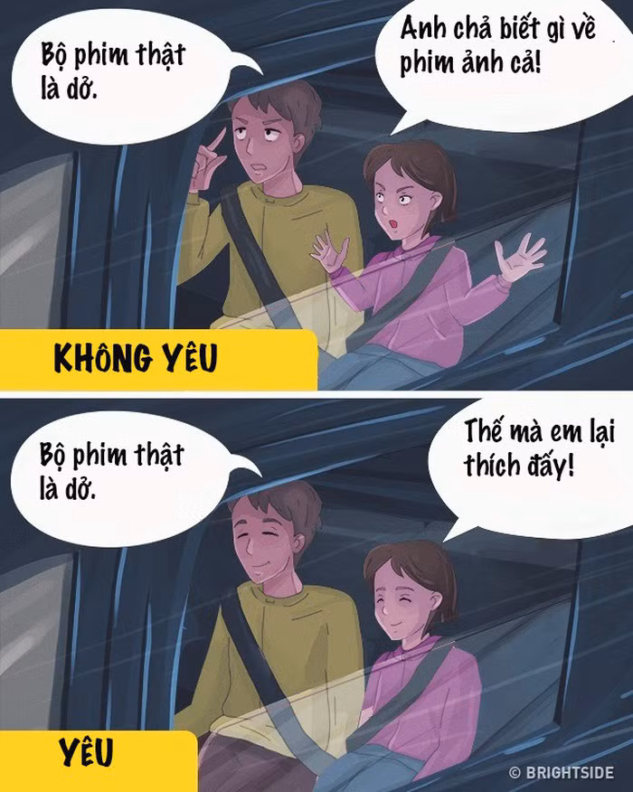 Tình yêu là tôn trọng quan điểm của nhau, kể cả khi hai người có suy nghĩ hoàn toàn trái ngược