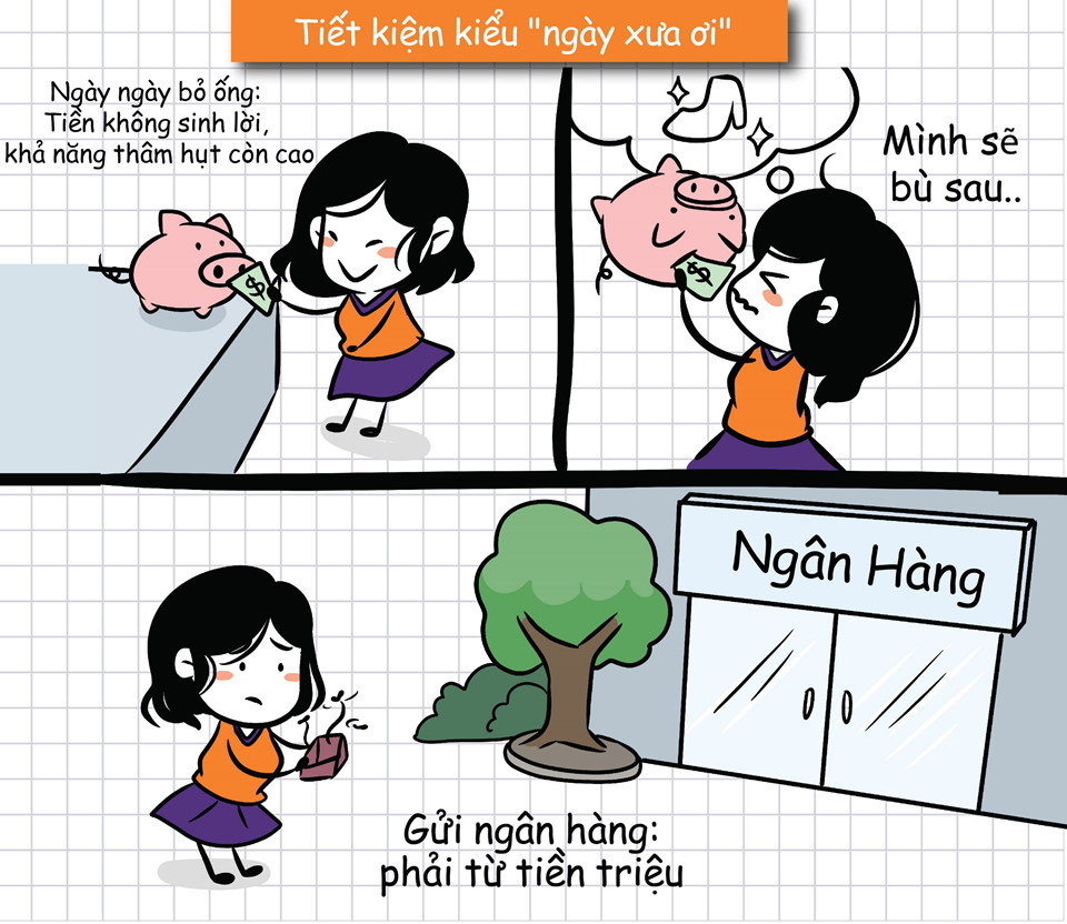 Chi tiêu hoang phí là vậy nhưng khi ý thức được việc phải tiết kiệm, các bạn trẻ lại luôn tìm thấy lý do để chần chừ, lưỡng lự: bỏ ống heo thì không sinh lời, dễ bòn rút còn gửi ngân hàng thì phải có một khoản kha khá…