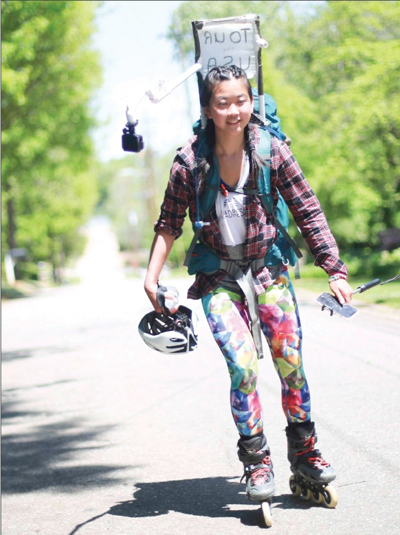 Co gai 23 tuoi truot patin “phuot” xuyen nuoc My khi khong mot xu dinh tui-Hinh-2