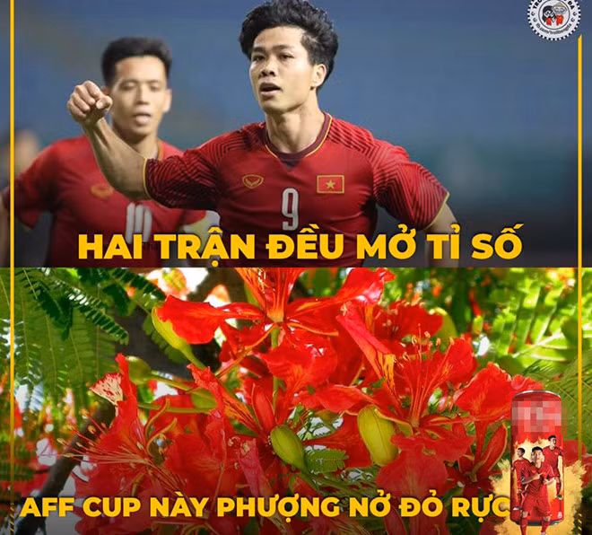 Sau bàn thắng của Công Phượng, bình luận viên chia sẻ thông tin thú vị rằng trước trận Việt Nam gặp Malaysia, Fox Sport châu Á đã nhầm tên Công Phượng thành Nguyen Cuong Phong, khiến người hâm mộ liên tưởng tới "Cuồng phong". Ảnh: Troll bóng đá.