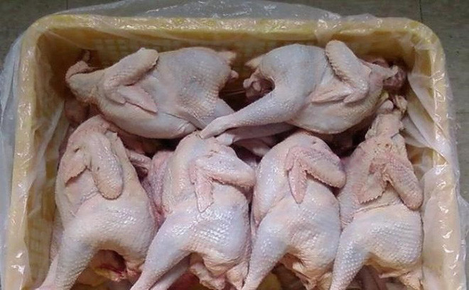 Những con gà mái không rõ nguồn gốc được bày bán trên thị trường với giá khá rẻ, chỉ dưới 50.000 đồng/kg. Ảnh: I.T