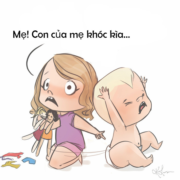 Không phải lúc nào chị cũng trông em giúp mẹ được đâu, em chỉ là "con của mẹ" chứ con không biết gì cả.