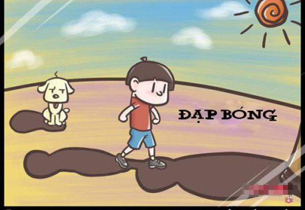 Cố gắng để dẫm chân lên bóng của mình trên đường.