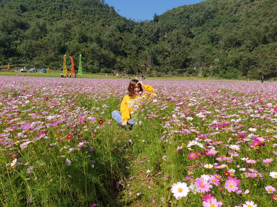 Thung lũng hoa Bắc Sơn trở thành địa điểm “sống ảo” mới của nhiều du khách. Chỉ cần đứng trước cánh đồng hoa đẹp tuyệt này, mọi mệt mỏi ưu phiền của cuộc sống dường như cũng tan biến hết.