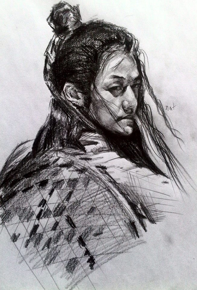 Nhân vật đầu tiên được Tùng vẽ là Nhậm Doanh Doanh (phiên bản do nữ diễn viên Hứa Tịnh thủ vai) trong tác phẩm Tiếu ngạo giang hồ. Bức chân dung được cậu thực hiện năm lớp 9, trên bàn học của mình. Sau đó, rất nhiều nhân vật trong tiểu thuyết Kim Dung như Lệnh Hồ Xung, Vi Tiểu Bảo, Quách Tĩnh, Phong Thanh Dương… được Tùng khắc họa trên giấy, chỉ bằng chì đen trắng.