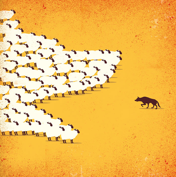 Sự đoàn kết của đàn cừu có thể còn hung dữ hơn cả con sói mà chúng từng sợ hãi.