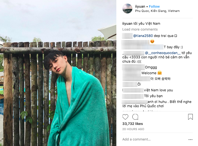 Mới đây, trên Instagram cá nhân, Lee Yoo Ahn đăng tấm ảnh đang tận hưởng kì nghỉ kèm dòng trạng thái bằng tiếng Việt "Tôi yêu Việt Nam" và "Xin chào"