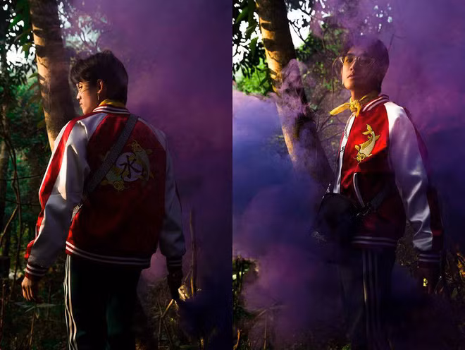 Thành Trung rất biết cách bộc lộ cảm xúc trước ống kính máy ảnh.