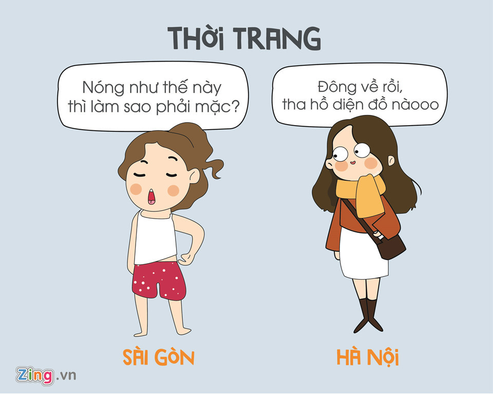 Mấy khi trời trở lạnh, diện trang phục đi học, đi làm hay dạo phố cũng phải đau đầu. Trời nắng mà diện đồ thu đông cũng giống như dân Hà Nội thời tiết này mà đi chân trần vậy. "Mấy bộ quần áo lạnh mua định đợi đông về để diện chắc không có cơ hội rồi. Nhìn hội fashionista đất Bắc mà mình muốn phát hờn", Diễm My (23 tuổi, TP.HCM) tâm sự.